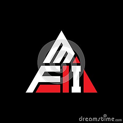 MFI triangle letter logo design with triangle shape. MFI triangle logo design monogram. MFI triangle vector logo template with red Vector Illustration