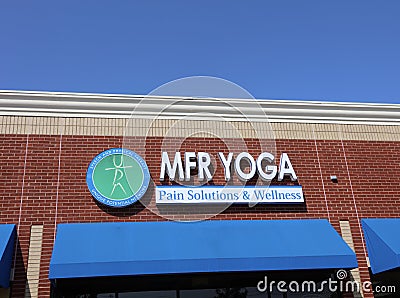 MFR Yoga Pain Solutions and Wellness Editorial Stock Photo
