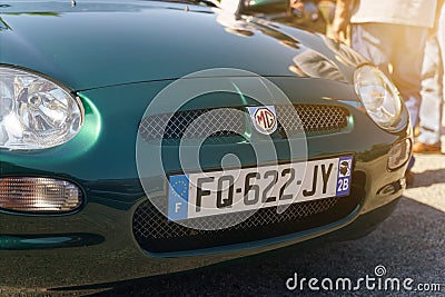 MG MGF green sports car at the classic car show. Editorial Stock Photo