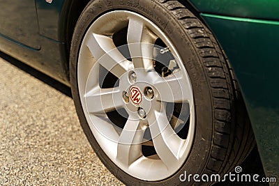 MG MGF green sports car at the classic car show. Editorial Stock Photo