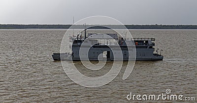 Side on view of the Na Para, a Brazilian Naval Hospital ship and Troop Carrier Editorial Stock Photo