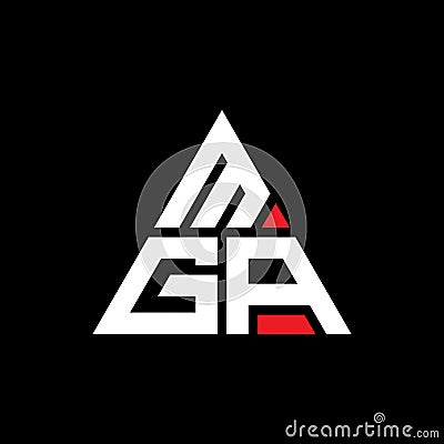 MGA triangle letter logo design with triangle shape. MGA triangle logo design monogram. MGA triangle vector logo template with red Vector Illustration