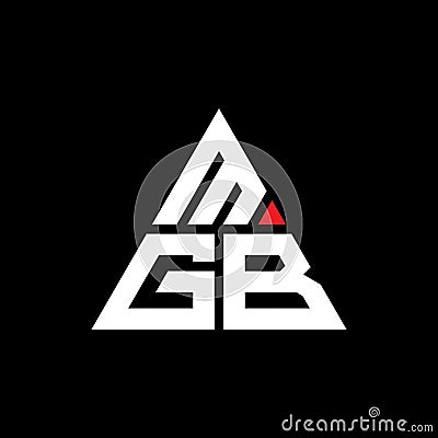 MGB triangle letter logo design with triangle shape. MGB triangle logo design monogram. MGB triangle vector logo template with red Vector Illustration