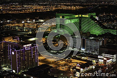 MGM Grand Casino and Hotel at night Editorial Stock Photo