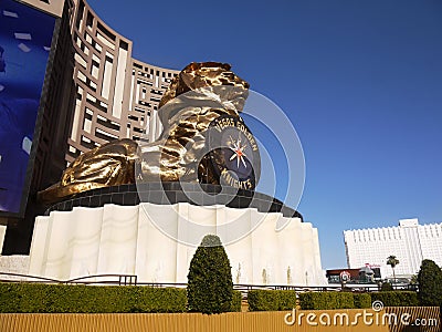 MGM Hotel Casino, Golden Lion, Las Vegas, Nevada Editorial Stock Photo