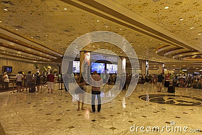MGM Hotel Registration area in Las Vegas, NV on August 06, 2013 Editorial Stock Photo