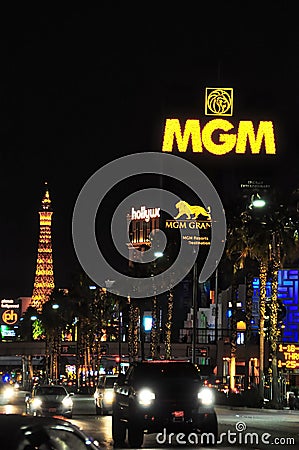 MGM, Paris and strip Editorial Stock Photo