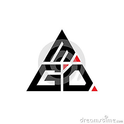 MGO triangle letter logo design with triangle shape. MGO triangle logo design monogram. MGO triangle vector logo template with red Vector Illustration