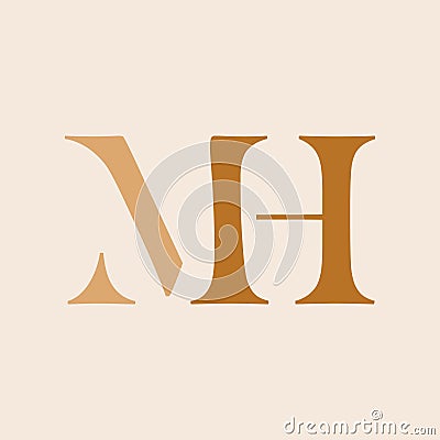 MH initials vector icon. Letter m and h logo design. Vector Illustration