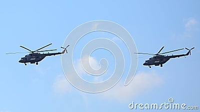 Mi-8 combat helicopters Stock Photo