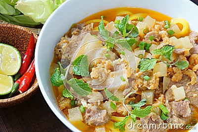 Mi quang, Quang noodle, Vietnamese food Stock Photo