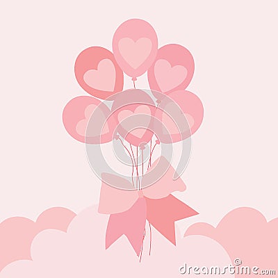 Heart balloon on pink background illustration vector Cartoon Illustration