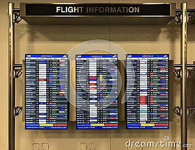 Miami Airport Timetable Editorial Stock Photo