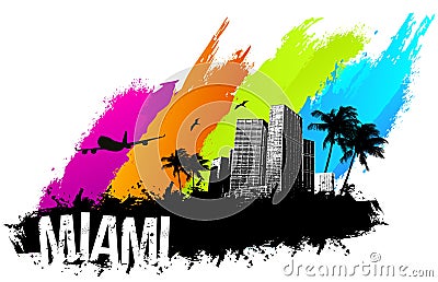 Miami banner Vector Illustration