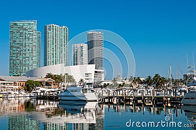 Miami Bayside Marina Stock Photo