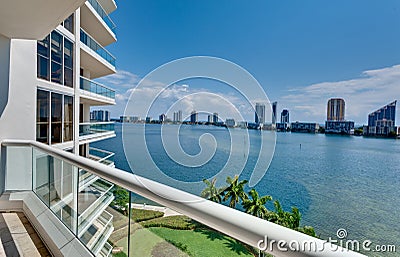 Miami Beach Balcony Stock Photo
