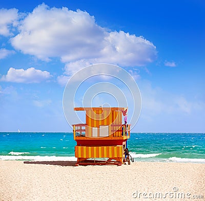 Miami beach baywatch tower South beach Florida Stock Photo