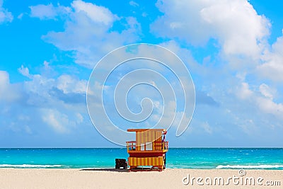 Miami beach baywatch tower South beach Florida Stock Photo