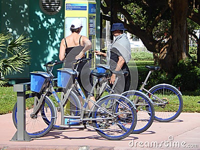 Miami Beach City Bike Rentals Editorial Stock Photo