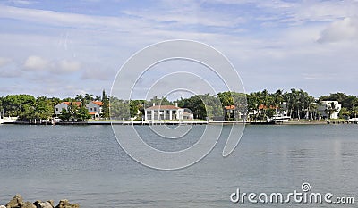 Miami Beach FL,August 09th: Venetian Island from Miami Beach in Florida Stock Photo