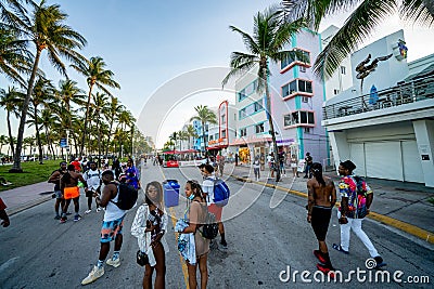 Miami Beach scene Spring Break 2021 Editorial Stock Photo