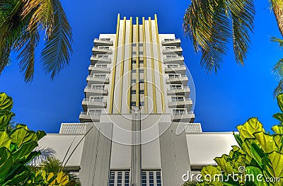 Art Deco Hotel - Miami Beach, Florida Stock Photo