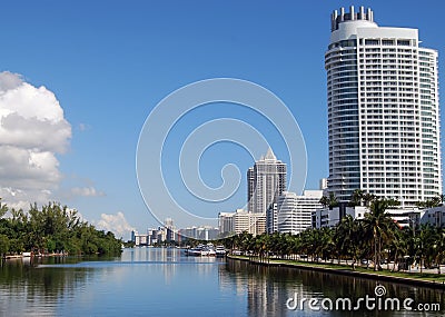 Miami Beach Hotels and Condos Stock Photo