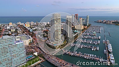 Miami Beach Marina aerial image Editorial Stock Photo