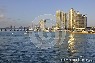Miami Beach skyline Editorial Stock Photo