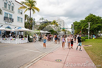 Miami Beach Spring Break during Covid 19 Coronavirus pandemic Editorial Stock Photo