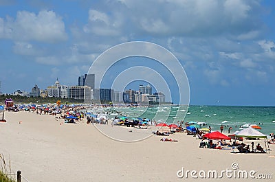 Miami Beach View Looking North From Southpointe Park Editorial Stock Photo