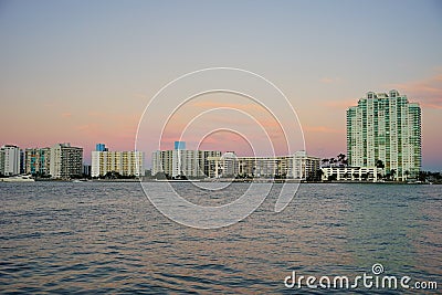 Miami sun set Stock Photo