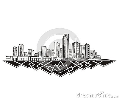 Miami, FL Skyline Vector Illustration