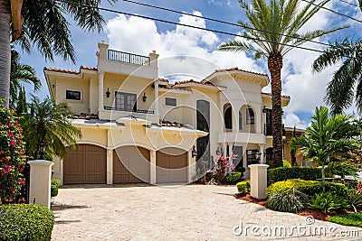 Photo series of homes in Eastern Shores neighborhood Miami FL USA Editorial Stock Photo