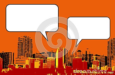 Miami Florida grunge style graphic in orange Stock Photo