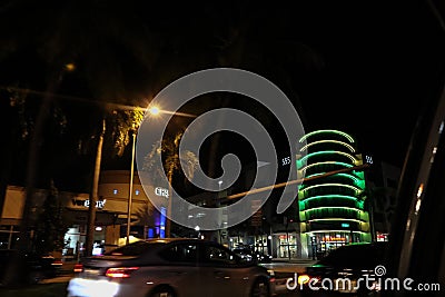 Modern Building in Miami open the days after Hurricane Dorian Editorial Stock Photo