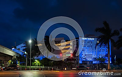 Miami, Florida, USA - May 25, 2020: Patricia and Phillip Frost Museum of Science near completion at Museum Park Downtown Editorial Stock Photo