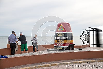 Southernmost point in continental. 90 miles to Cuba. Home of the Sunset. Key West. Florida. USA. Editorial Stock Photo