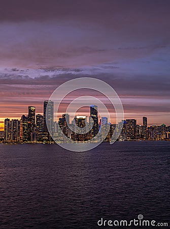 Miami Landscape Skyline. Downtown skyscrapers in Miami. Stock Photo