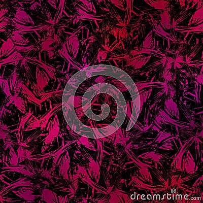 Miami night tropical black foliage on sunset blur Cartoon Illustration