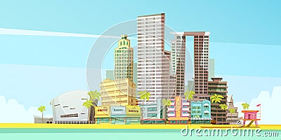 Miami Skyline Design Concept Vector Illustration