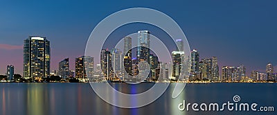 Miami skyline at night Editorial Stock Photo