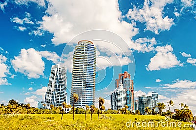 Miami south beach high residential buildings, hotel or houses Stock Photo