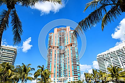 Miami south beach high residential buildings, hotel or houses Stock Photo