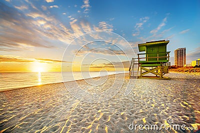 Miami South Beach sunrise Stock Photo