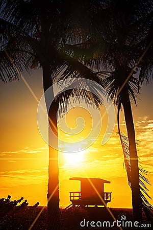 Miami South Beach sunrise Stock Photo