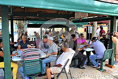 Miami, United States - Maximo Gomez Park in Little Havana, in the Cuban district of Miami Editorial Stock Photo