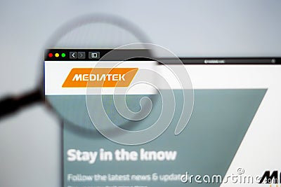 Mediatek company website homepage. Close up of Mediatek logo Editorial Stock Photo