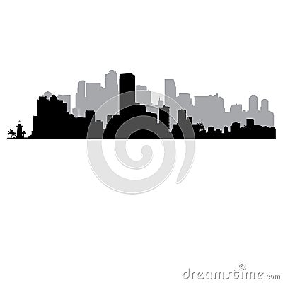 Miami vector Skyline Vector Illustration