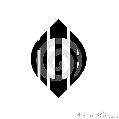 MIB circle letter logo design with circle and ellipse shape. MIB ellipse letters with typographic style. The three initials form a Vector Illustration
